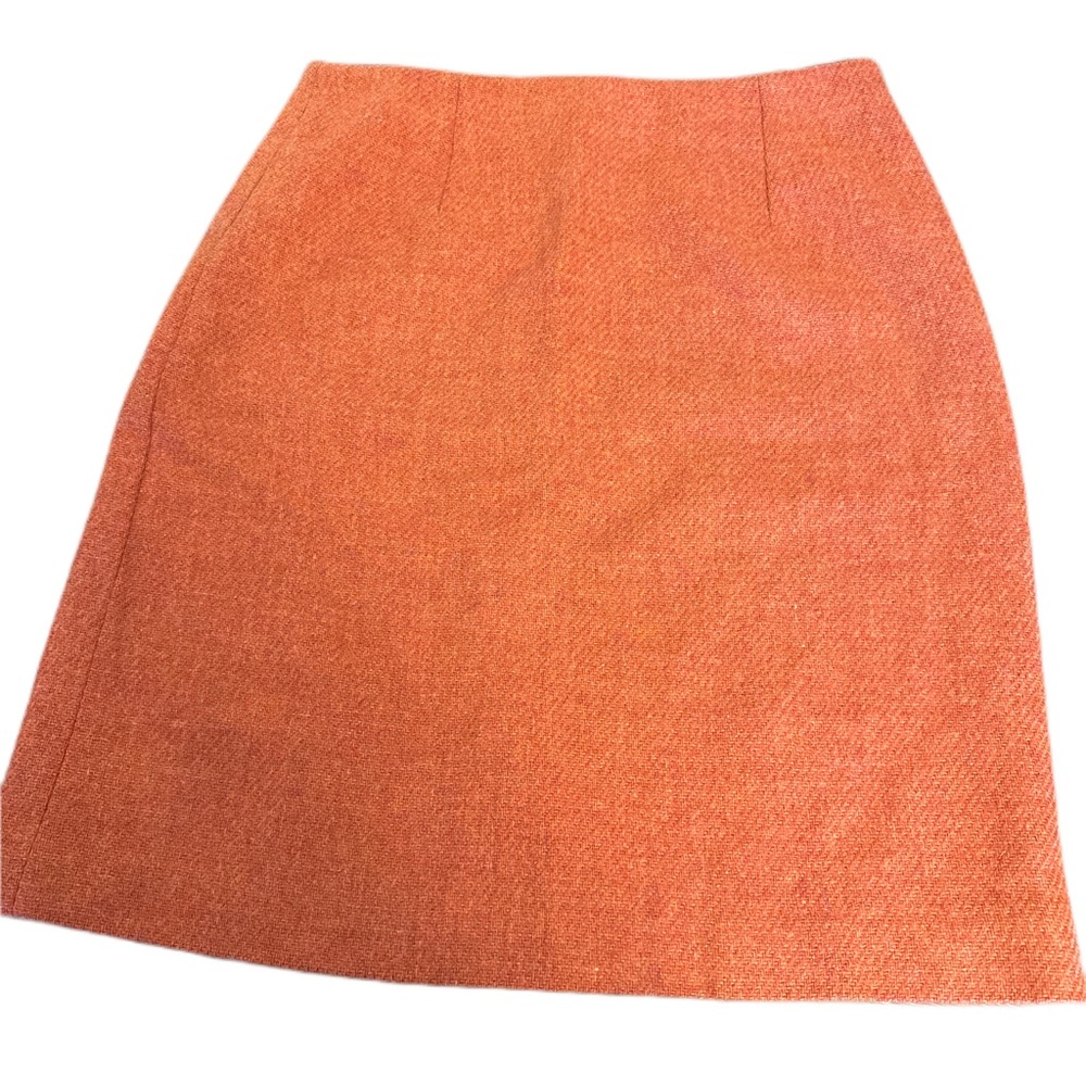 Ann Taylor Orange 100% Wool Skirt